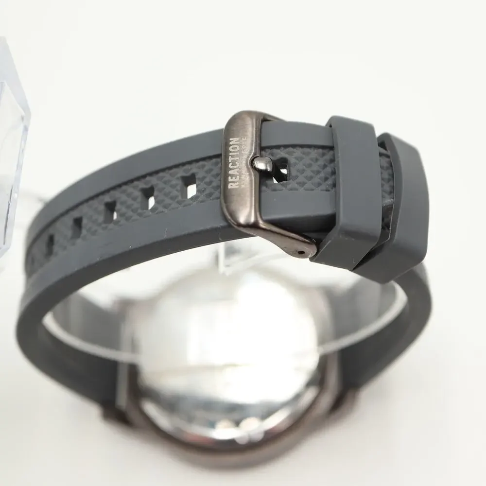 Kenneth Cole Reaction Mens 48mm Watch Gray Black Green Jumbo w New Battery